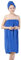 YJZQ Toalla de Sauna para Mujer con Toalla de Pelo, Toalla de Pelo, Toalla de Sauna, Albornoz, Toalla de Sauna, con Cierre de Velcro y Goma elástica para SPA Ducha baño, Azul, 70 x 140 cm