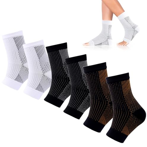 Peysaitr 3 Paar Knöchelstütze Orthopädische Kompressionssocken, Orthopädische Kompressionssocken Für Herren Und Damen, Herren Bandage Achillessehne Kompressionsstrümpfe (3 Farbe)