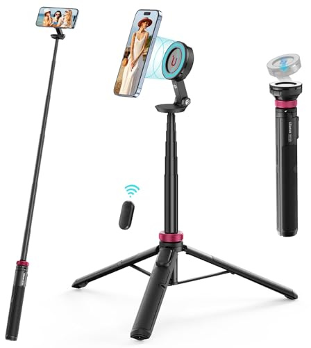 ULANZI MT-84 Magnetisk Selfie Stick 153cm, Telefonstativ med fjärrkontroll för iPhone 16/15/14/13/12-serien, utdragbart stativställ för mobiltelefon, Bärbar iPhone-hållare för Selfie/Foto/Live/Vlogg