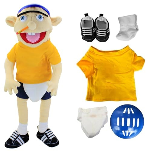 Vmxlso Jeffy Puppet 60cm, Jeffy Plush Toy Hand Puppet with Working Mouth, Jeffy Hand Puppets for Play House, Funny Puppet's Toy Gift