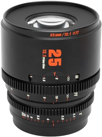 25 Mm T2.1 Cinema Lens DSLR M4/3-fäste 260-graders Långfokus Stor Bländare Manuellt Fokus Cine-objektiv för G1 G7 GF1 GF6