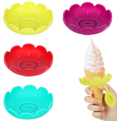 HQRKOTM Lot de 4 supports de glace pour enfant, moules à glace en silicone, moules à glace pour enfants, moules à glace anti-fuite