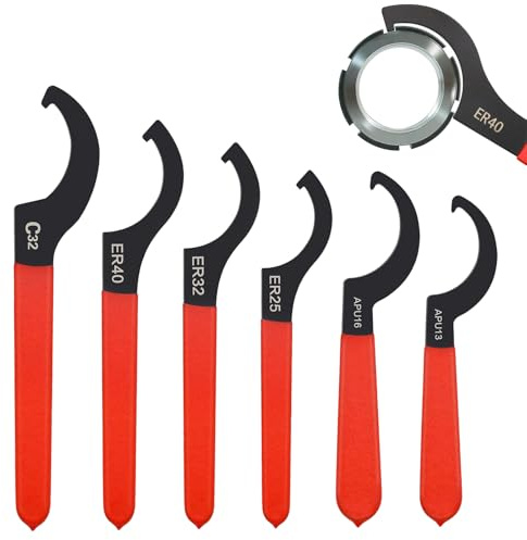 6 stycken coilover-nycklar, krok låsverktyg, sats justerbara kroknycklar, gängad fjädring skruvnyckel reparation borttagningsverktyg, för att dra åt eller lossa mutter