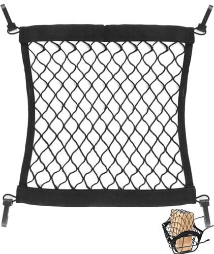 TAKONE Rete per cestino posteriore bicicletta – Rete elastica bagagli 30 x 30 cm con 4 ganci – per bicicletta, e-bike e moto