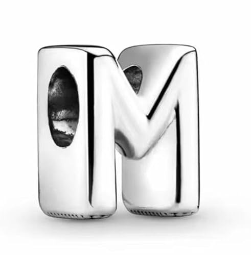 WEIMU Bokstavsberlocker silver amuletter hängen silver 925 för armband, stopp charm hängen, pärlberlocker, kompatibla med europeiska armband och halsband för kvinnor