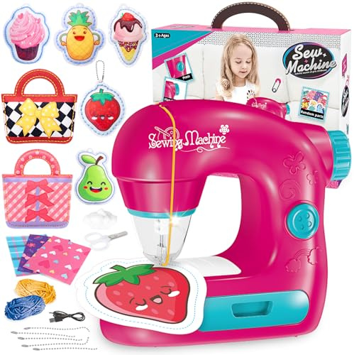 deAO Électrique Machine à Coudre Enfant avec Tissus, Fils, Accessoires