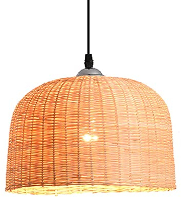 Lampada a Sospensione in bambù in Stile vietnamita Lanterna Intrecciata in bambù Paralume Decorazione Lampadario Apparecchio di Illuminazione a Sospensione Cesto in Rattan Lampada da soffitto in