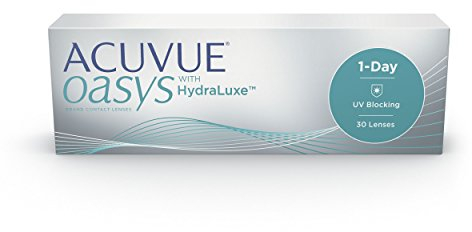 ACUVUE OASYS 1-Day Tageskontaktlinsen helfen das Gefühl von müden & trockenen Augen zu reduzieren – Tageskontaktlinsen mit -2.25 dpt und BC 9 – UV Schutz & Komfortables Tragegefühl – 30 Linsen