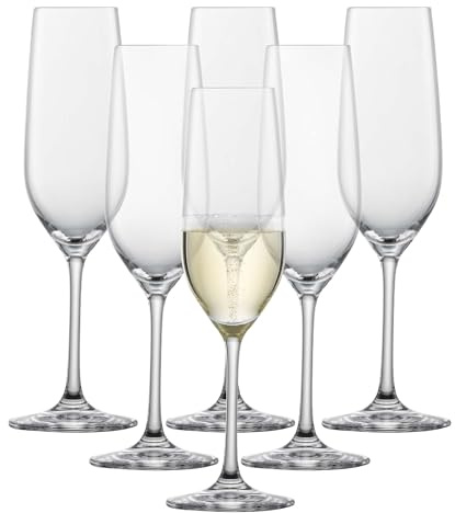 SCHOTT ZWIESEL Forté Champagne Flute (Set of 6), Champagne Glasses with Effervescence Point, Dishwasher-Safe Machine-Made Tritan Crystal Glasses, Made in Germany (8 Ounce)