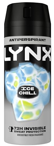 Lynx Men Ice Chill Deodorant Body Spray Antiperspirant with ProScent technology and an iced mint & lemon scent for 72 hours protection against odour and wetness 150 ml, Pack of 6
