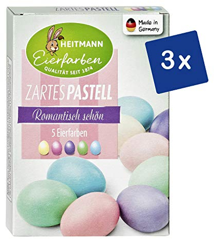 Heitmann Eierfarben Zartes Pastell - 3er Pack - 3 x 5 flüssige Kaltfarben - Ostern - Ostereier bemalen, Ostereierfarbe