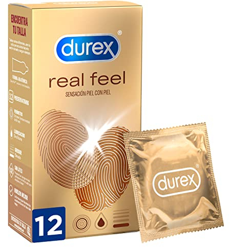 Durex Preservativos Sensitivos Real Feel Sin Látex condones - 12 Unidades ( Paquete de 1)