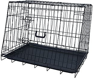 Netagon 30 Medium - Large Delux Collapsible Slanted Puppy Dog Crate Cage for Dog Transport, Car Boot, Pet Safety & Puppy Training (30” width x 22” height x 21” depth)