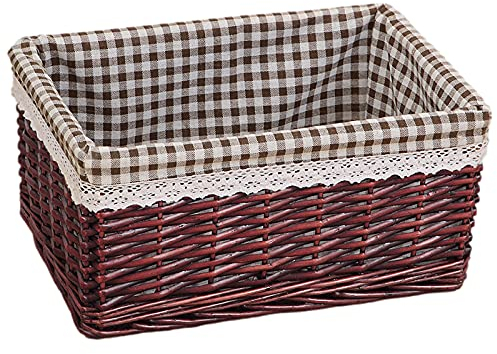 Osier Rotin Panier Collations Pains Portion Stockage Fait Main Décoratif Bol Café 35 x 25 x 14 cm