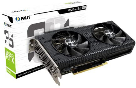 Palit GeForce RTX 3050 Dual Grafikkarte, 8GB, GDDR6, LHR, 3584 Core, 1320 MHz GPU, 1777 MHz Boost, Ampere Architektur, 3X DisplayPort, HDMI, Dual Lüfter, NE63050019P1-190AD, Schwarz