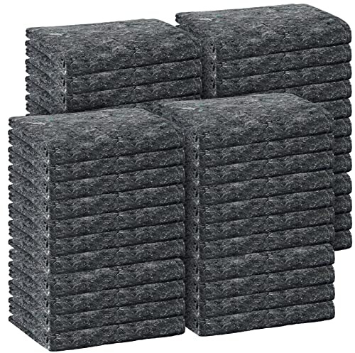 32 Pieces Textile Moving Blankets Bulk 54 x 72 Inch Furniture Blanket High Tensile Strength Pads Shipping Packing Blanket for Moving Furniture Floors Moves and Storage Equipment(Grey)