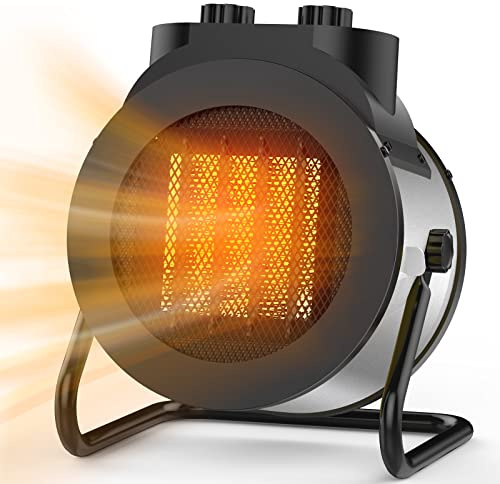 Elevoke Space Heaters for Indoor Use, 1500W PTC Electric Heater with 90°Adjustable Angle, Fast Safety Heat, Small Portable Heater for Office Home(Silver)