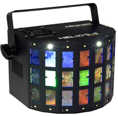 ALGAM LIGHTING - HELIOS-II - Projecteur LED 2-en-1 - Effet Derby, Stroboscope - Entrée/sortie DMX : XLR 3 points - 28W - IP20-261 x 186 x 142 mm
