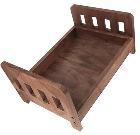 MERRYHAPY Vintage Holz Baby Foto Bett Baby Fotografie Requisiten Neugeborenen Foto Prop Unisex Holz Bett