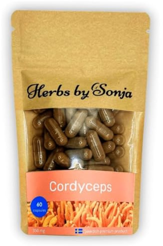Herbs by Sonja - Cordyceps 350 mg * 60 Capsules - Energi Förstärkande - Fysisk Prestation - Libido - Immunitet
