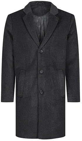 Men's Wool Winter Overcoat Coat Covert Mod Long Length Navy Grey Tan