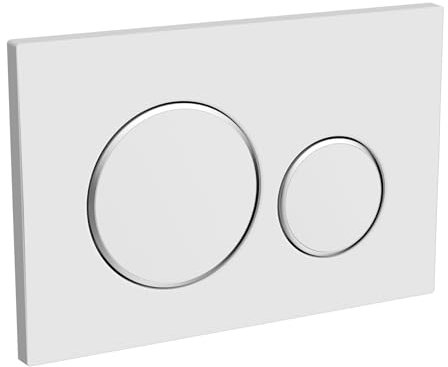 Hibbent Betätigungsplatte Kompatibel mit Sigma 20 UP320 und UP720 Spülkästen,Drückerplatte,Spülkasten Ersatzteile - Weißer Kunststoff für Zweimengenspülung 1 Stück