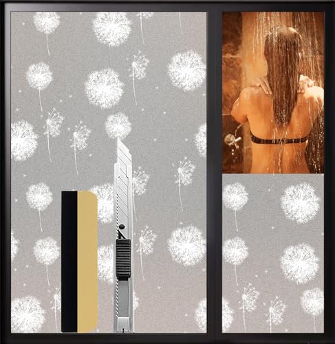 Antrect Milchglasfolie selbstklebend Fenster Sichtschutzfolie Blickdicht Fensterfolie Blickdicht von Aussen 30x200cm, Fensterfolie Matt, Spiegelfolie für Fenster mit Messer