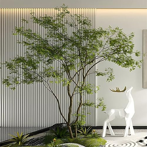 HGJHJJHK Simulated Hanging Bell Tree Large Fake Tree Green Plant Landscape Decoration Indoor Courtyard Corner Window Staircase Landscaping Ornament H 1.6M/5.2FT Decoration