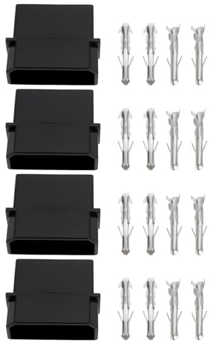 The Lord of the Tools 4pcs 4 Pin Computer PATA HDD PC Power Connector Kit Compatible with Molex Power Interface Hard Drive Optical Drive (Female)