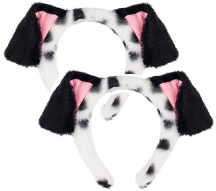 Plysch dalmatiner öron hårband, hundöron kostym för vuxna, tecknade valpar öron pannband, hundöron för fest, karneval tillbehör, cosplay, hundtillbehör
