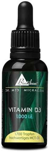 Vitamina D3 gocce vegetariane secondo Dr. med. Michalzik – senza additivi – di BIOTIKON (vitamina D3 1.000 UI gocce da 50 ml)