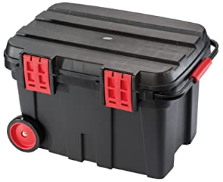 PARAT PROFI-LINE KingSize Werkzeugkoffer leer 71 L | XL Werkzeugbox mit Rollen & Teleskopgriff | Polypropylen-Koffer mit Trageeinsätzen & Kleinteilemagazinen | Robuster Werkzeug-Container