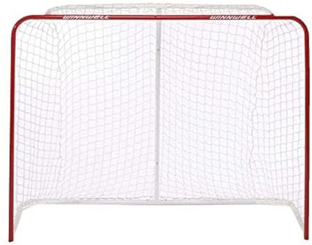 Winnwell Steel Intermediate Hockey Net - 54 Goal with Heavy Duty 1 Pipes - Lightweight & Easy to Transport - Made for Outdoor & Indoor Hockey Games with Street Hockey Balls