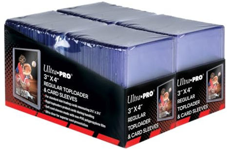Ultra PRO 3„ x 4“ klare Standard-Toploader für Karten mit Kartenhüllen im Set Standardgröße 200 Stück Baseballkartenhüllen Sammelkartenhüllen Baseballkartenschutz Toploader-Kartenschutz