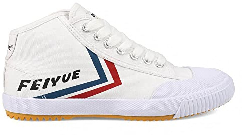 FEIYUE Unisex-vuxen mellantopp träningsskor herr kampsportskor, Vit blå röd, 40/41.5 EU