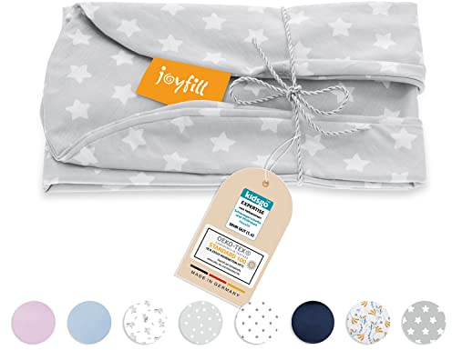joyfill® Stillkissenbezug [190cm] Kuschelweich & Schadstofffrei Dank 100% zertifizierter ÖKO-TEX Baumwolle I Stillkissen Bezug Made in Germany I Waschbar bei 60° (Grau - Sterne)