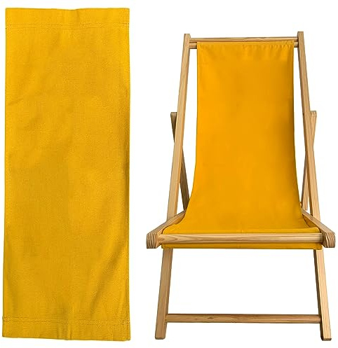 TBACW Ersatz-Leinwand für Terrassen-Lounge-Sessel, 119,4 cm L x 43,2 cm B – Strand-Sling-Stuhl, Stoff, für drinnen und draußen, kein Holzrahmen (gelb)