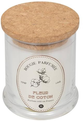 Atmosphera - Bougie parfumée hapo 150g pot en verre avec couvercle coton