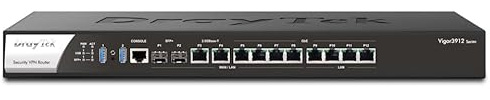 DrayTek Vigor 3912 12.5Gb Enterprise VPN Router, Multi WAN Load Balancing, Failover, Quad-Core Processor, 4 LAN Ports, 8 Switchable Ports (LAN/WAN)