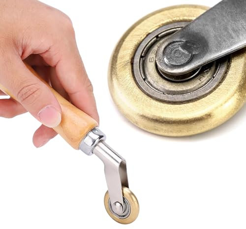 Gudalea Rodillo de presión de latón, rodillo de presión manual, rodillo de soldadura, material de membrana impermeable para aplanar la membrana impermeable, costura de esquina, lona