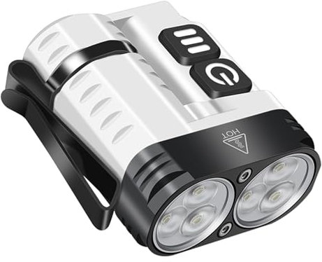 Sehuby Lampada da tavolo, piccola torcia a LED con clip tascabile, impermeabile, ricaricabile, facile da trasportare, attrezzatura da esterno per escursioni, campeggio, caccia