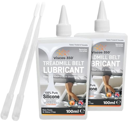 Viscos-350 Premium Treadmill Lubricant 100% Pure Silicone Oil 15cm Long Applicator Inc - Made in UK - 200ml