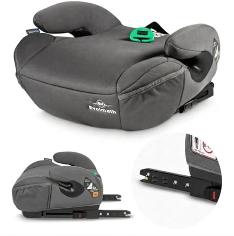 Evolmath Sitzerhöhung Auto Kinder Isofix [ECE R129], Kindersitzerhöhung, Kindersitz 15-36kg, sehr Komfortabel für Lange Strecken