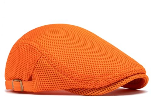 Towintec Casquettes béret Homme avec Chapeau d’été en Maille Respirante Casquette Souples Vintage, Chapeau de Lierre Respirant avec des Hommes et des Femmes pour Golf randonnée Escalade Orange