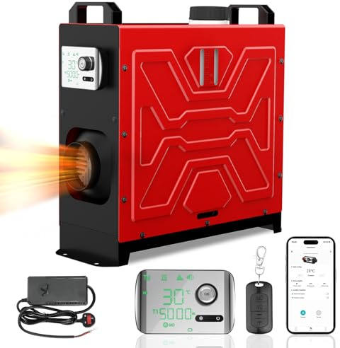 GEARLASSO 8KW Diesel Heater 12V/24V All-in-One Parking Heater with APP & Remote Control, LCD Display, Low Noise Fast Heating for Campervan, RV, Boat, Truck, Garage, Tent