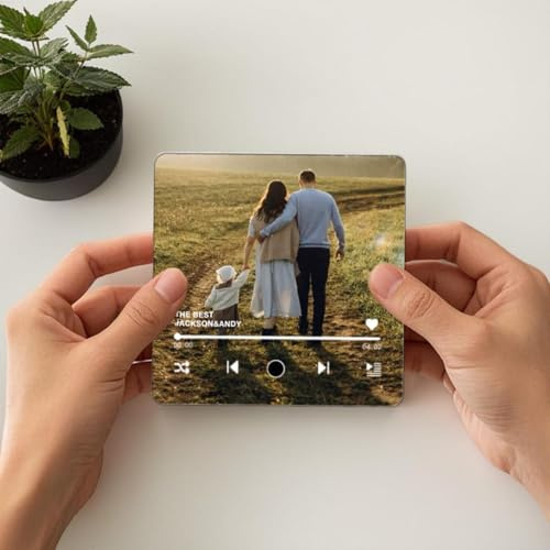 imanes personalizados de música para nevera con placa de Spotify, foto personalizada y que pueden reproducir canciones, imanes para nevera de música para amantes de la música, Navidad, aniversario