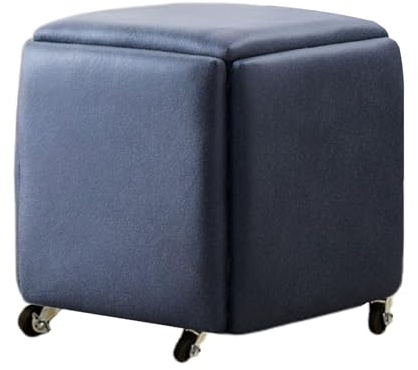 Generico Sgabello quadrato, sedia a cubo con poggiapiedi 5 in 1, seduta for camera da letto, soggiorno, sala da pranzo, piccoli spazi, facile da rimuovere(Color 4,45x45cm)