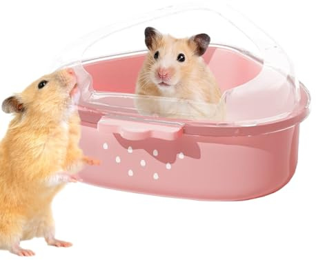 Générique Hamster sandlåda, transparent sandbadtunna för hamster - kattlåda för rengöring vård toalett gömningsspel gnagare