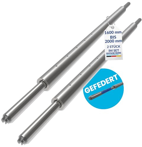2 x barre di bloccaggio circolari, barra di bloccaggio, barra di serraggio, 1600-2000 mm, perno combinato 19/24 mm | per binario aereo | binario di ancoraggio combinato | binario a barre