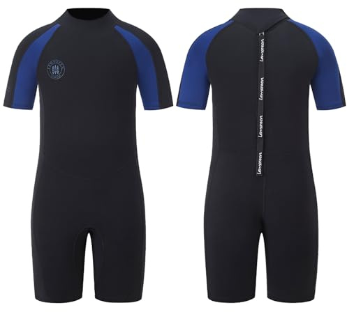 Lemorecn Wetsuits Youth Premium Neoprene 2mm Youth's Shorty Swim Suits(4021-US4)